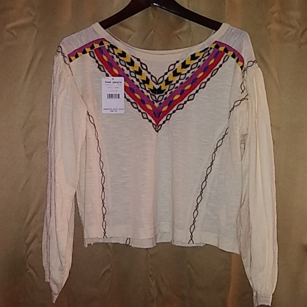FREE PEOPLE Ivory Top, Beautiful, Native inspired
